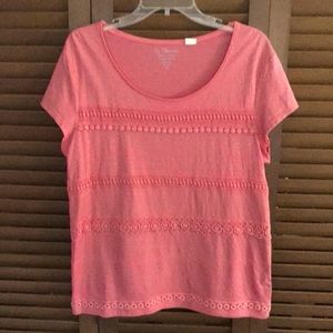| EUC Chico’s Pink Embellished Top - L